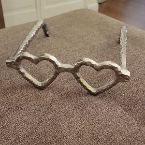 Heart-Shaped Silver Metal Glasses